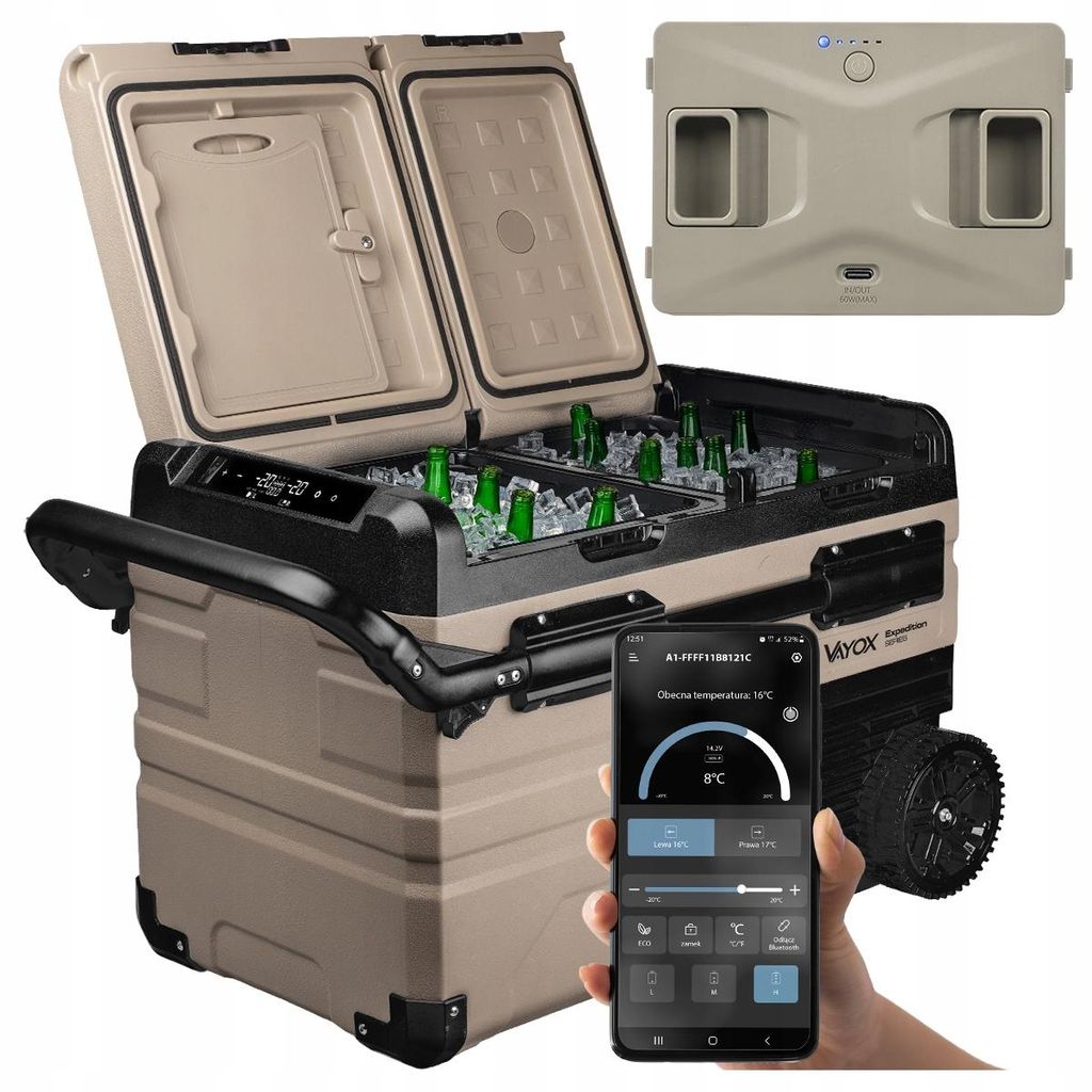 Set Vayox Kühlbox Elektrisch + Batterie VA-EW39 Expedition Produktbild 