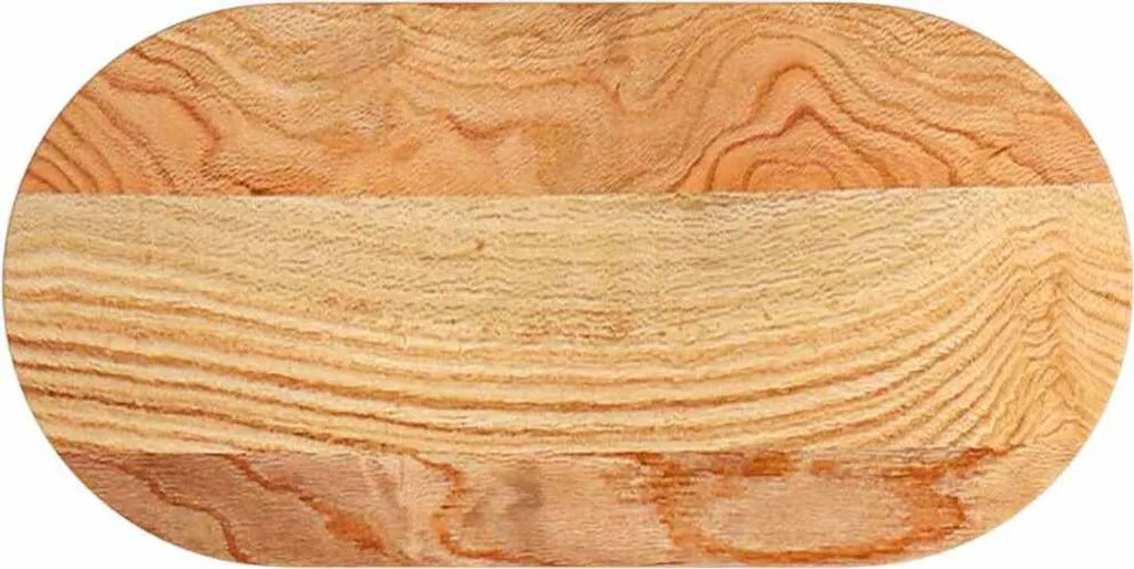 Piano del tavolo marrone chiaro 80x40x4 cm in rovere massiccio ovale