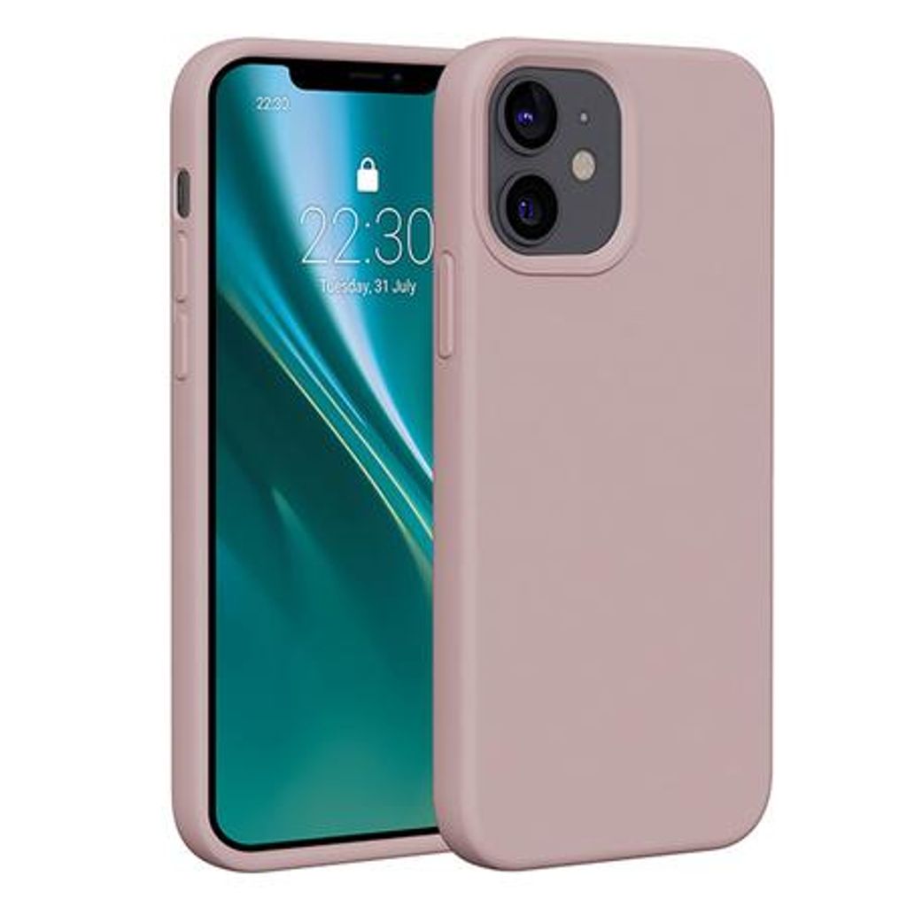 Etteri Silikonhülle für iPhone 12/12 Pro 6,1 Handyhüllen Hellrosa