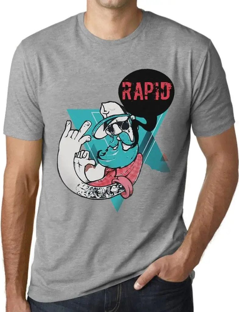 Herren Grafik T-Shirt Funky Opa schnell – Funky Grampa Rapid – Öko-Verantwortlich Vintage Jahrgang Kurzarm Lustige Druck Geburtstag Geschenk Mann