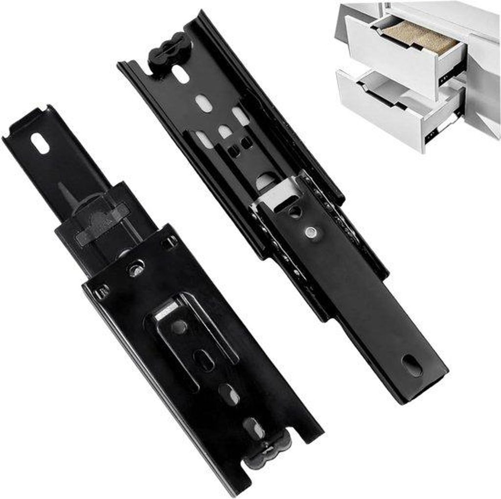 Ladegeleiders Set 2-teilig 100 mm schuiflade 3-teilig telescopisch uittrekbare 45 kg belastbar für alle Ladetypen