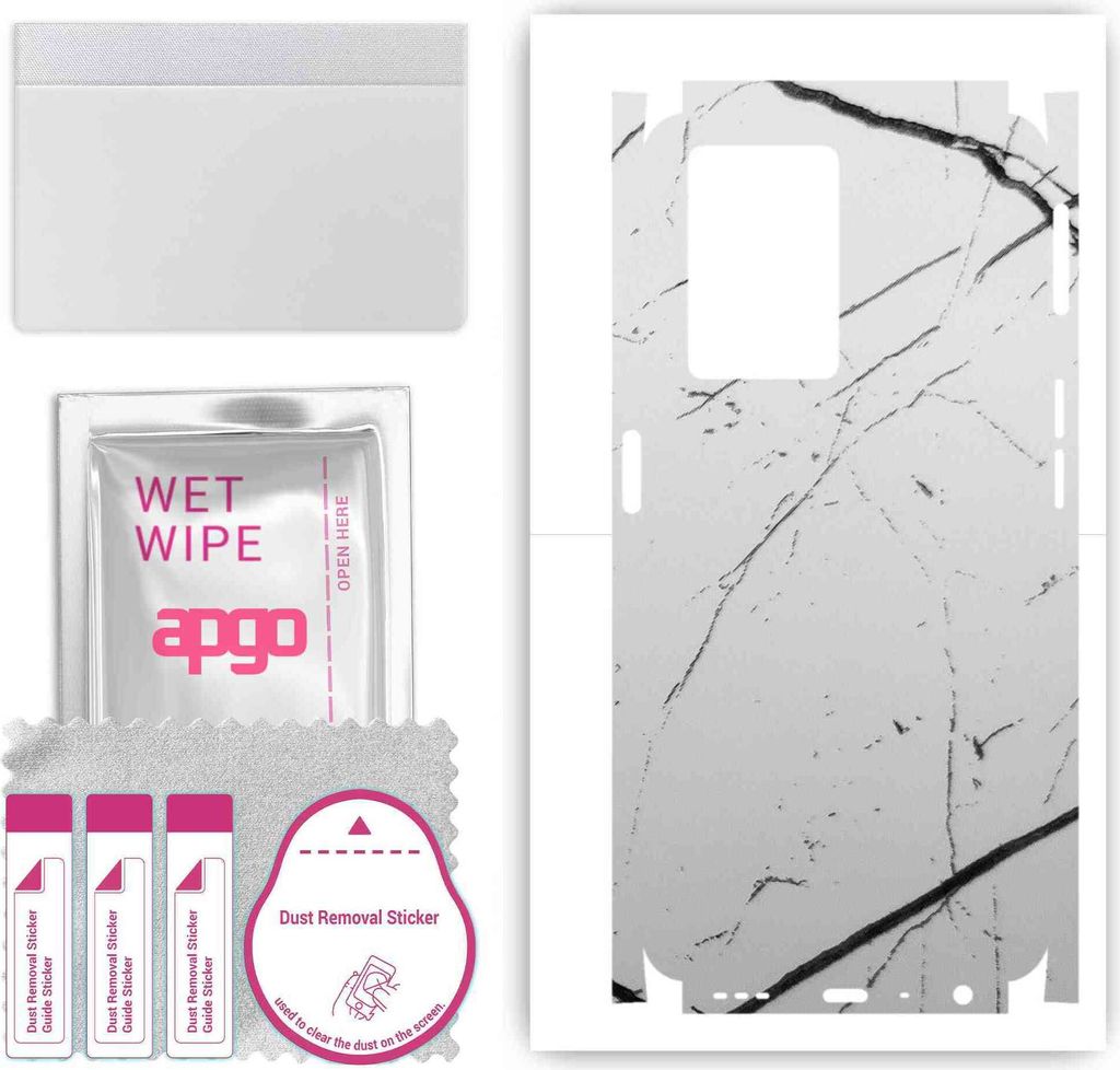 apgo Rückseite + Seiten Schutzfolie, Skin, kompatibel mit Oppo A77 4G, Hinten Displayschutzfolie aus Vinylfolie, kratzfest, einfache Montage - Wei...
