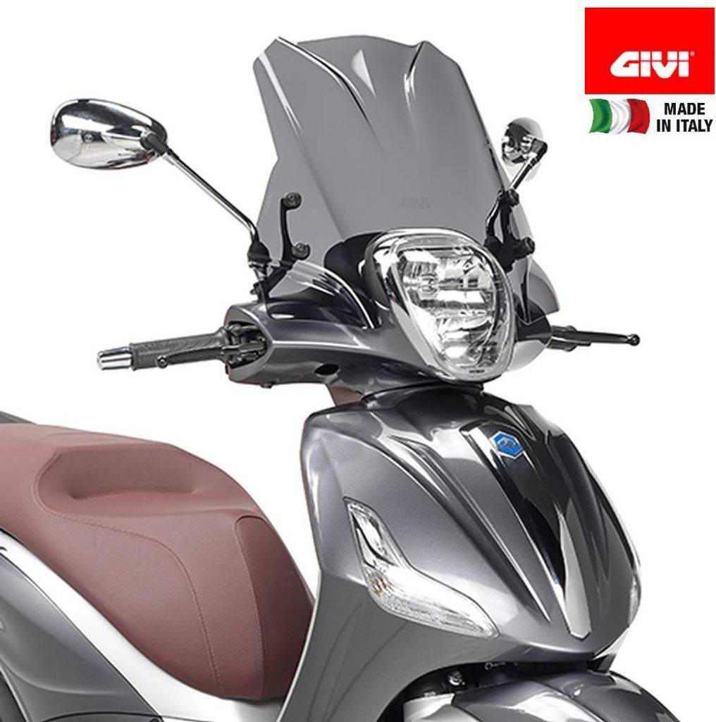 GiVi Windschild getönt, 290 mm hoch, 450 mm breit für Piaggio Modelle mit ABE