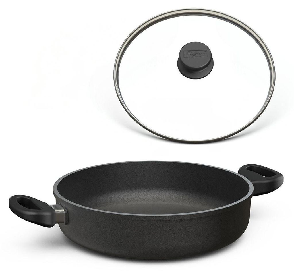 Hoffmann Schmorpfanne Ø 20 cm Aluguss 1,2 L Antihaft Induktion mit Deckel