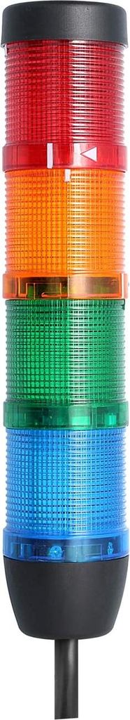 STEX24 Signalsäule blau-grün-gelb-rot, 50mm, 24V AC/DC, LED-Dauerlicht Kabel 10,0 Meter, SS50-OB4/24 134