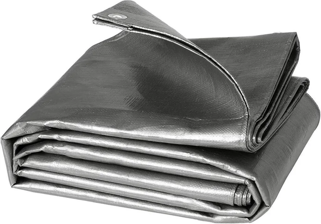 Bâche indéchirable anti-UV 180g avec œillets métalliques gris 2x3m
