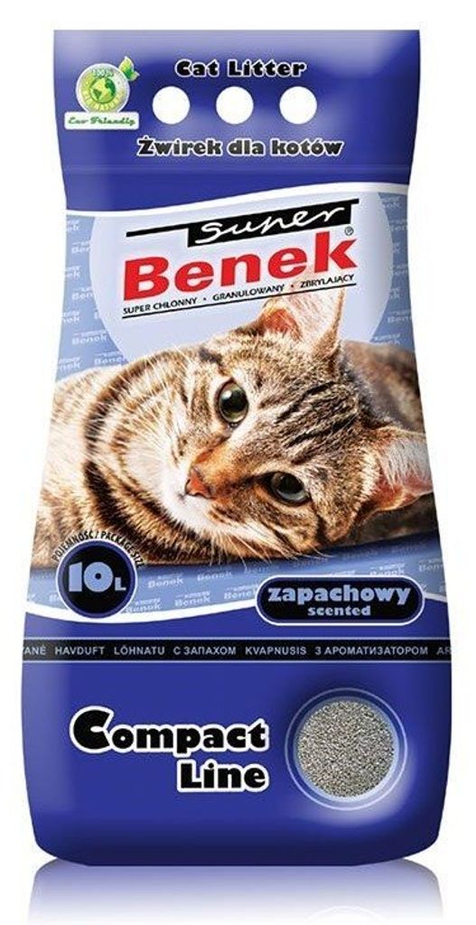 Super Benek Compact Line Bryza Morska - klumpende Bentonit-Katzenstreu mit Meeresduft 10L