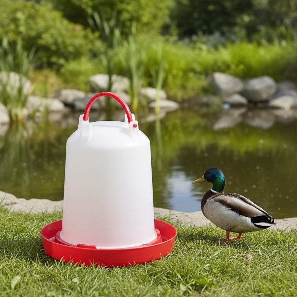Mucola Geflügeltränke Hühnertränke Tiertränke Kunststoff Kükentränke Hühnertränke Tränke Stülptränke Enten - 1,5 Liter