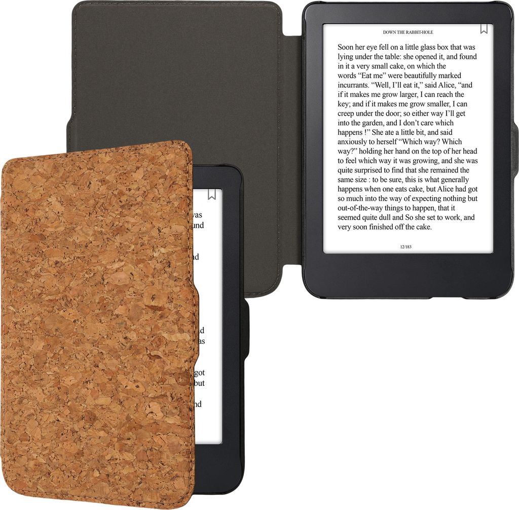 kwmobile Hülle kompatibel mit Kobo Clara 2E / Tolino Shine 4 - Kork eReader Schutzhülle Cover Case - Hellbraun