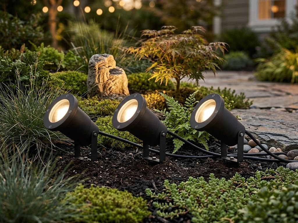 Schwenkbare Gartenstrahler mit Erdspieß 3er Set Spot Gartenleuchten Weglampen