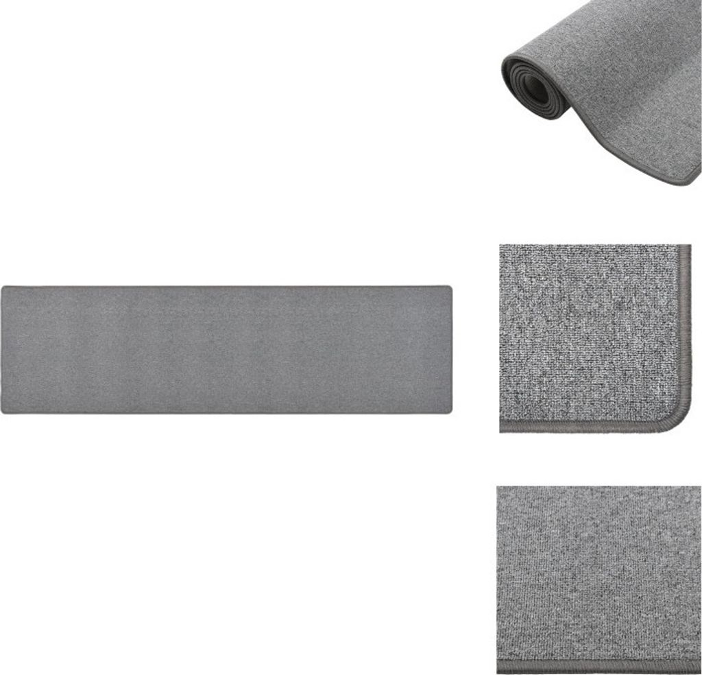 vidaXL Teppichläufer Dunkelgrau 80x300 cm - Teppiche