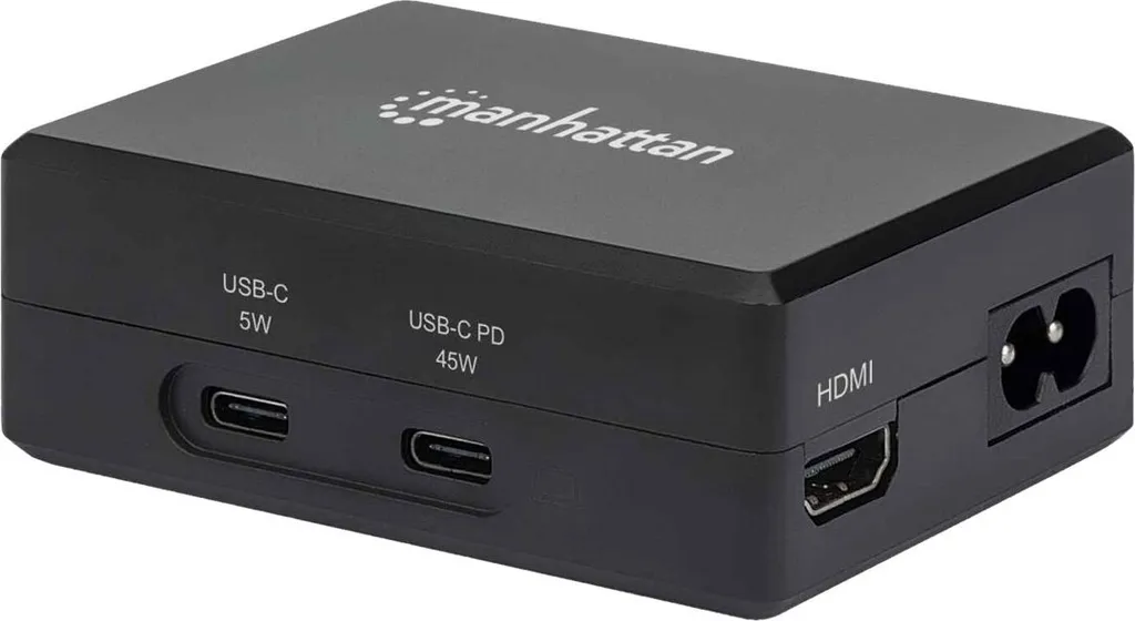 Adaptateur Multiport USB-C Manhattan 130554 pour Bureau et Voyage