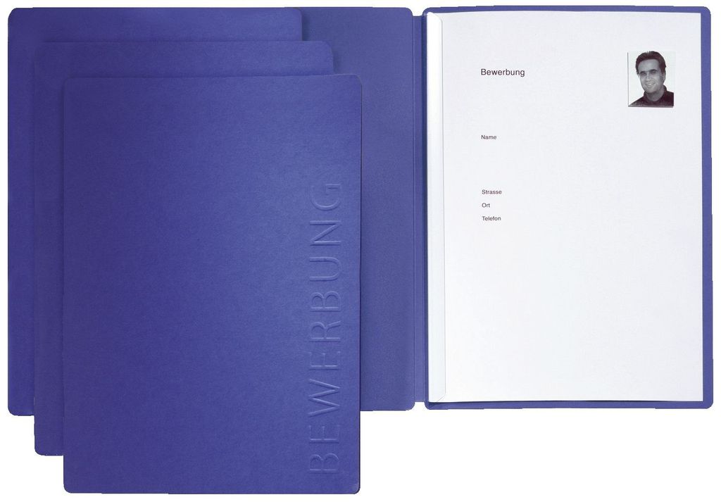 PAGNA Bewerbungsmappe "Solo" DIN A4 aus Karton blau