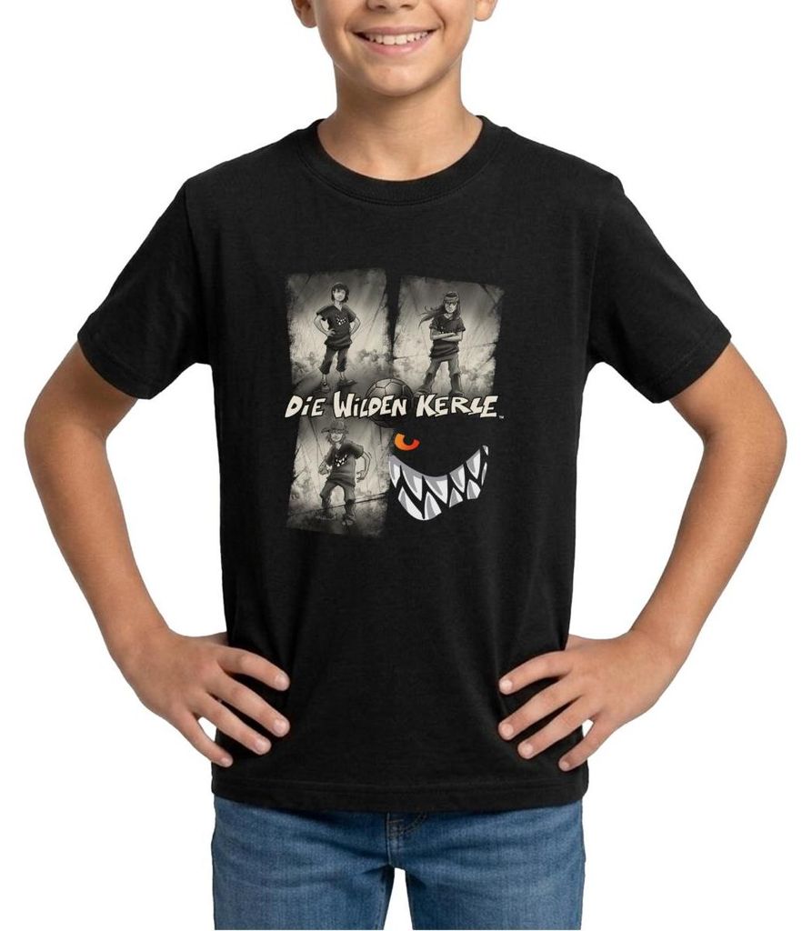 Spreadshirt Die Wilden Kerle Quartett Vintage Teenager T-Shirt, 152/164 (12-14 Jahre), Schwarz