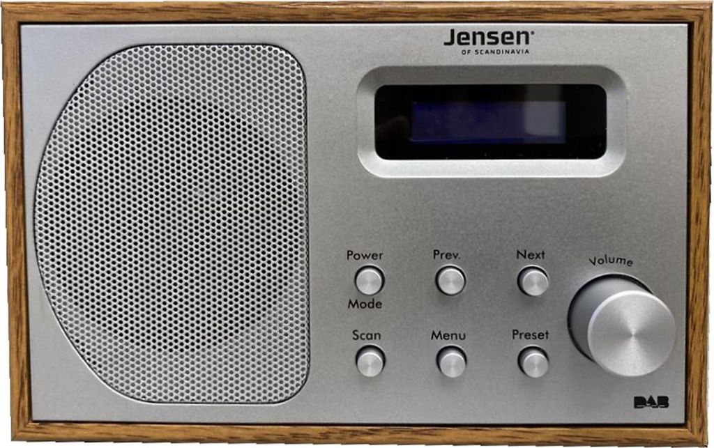 Jensen Fox Wood Mono DAB/FM Radio - Braun / Silber - Produktbild 