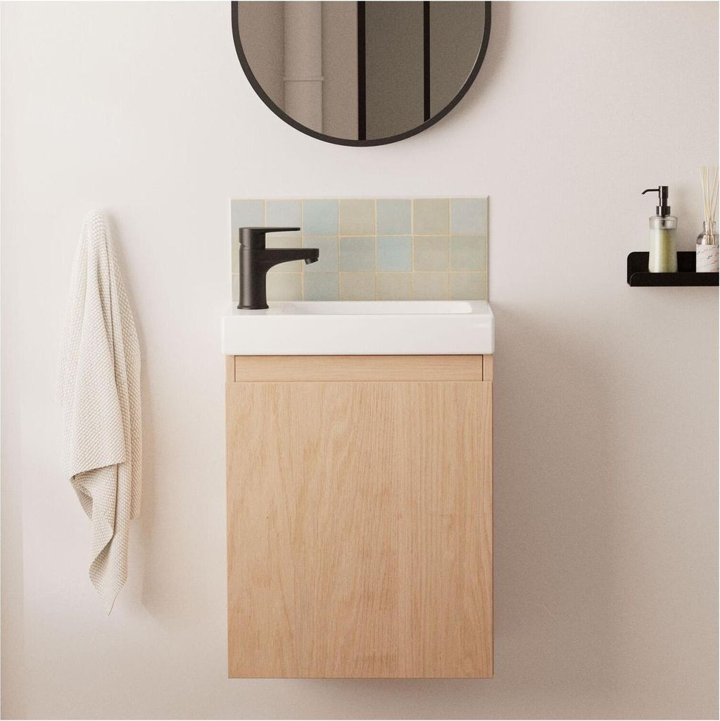 LISA schwarzer Waschbeckenschrank + Wasserhahn