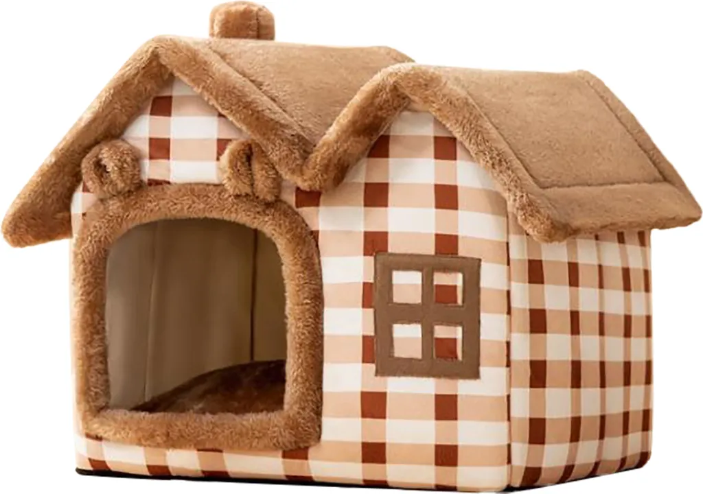 Maison pour Chat Fermée et Chaude - Panier Grotte pour Chiot en Peluche