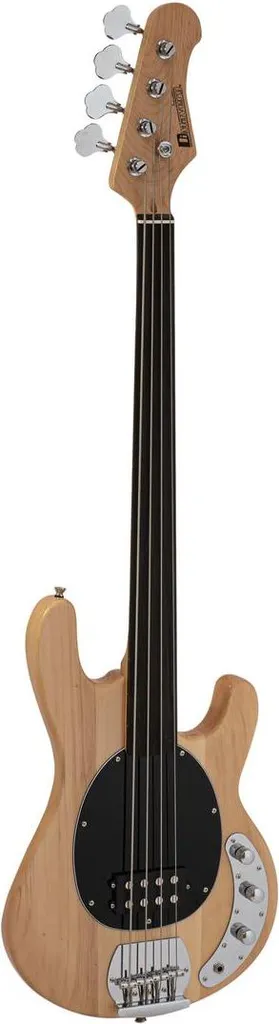 Guitare Basse Fretless DIMAVERY MM-501 en Finition Bois Naturel Verni