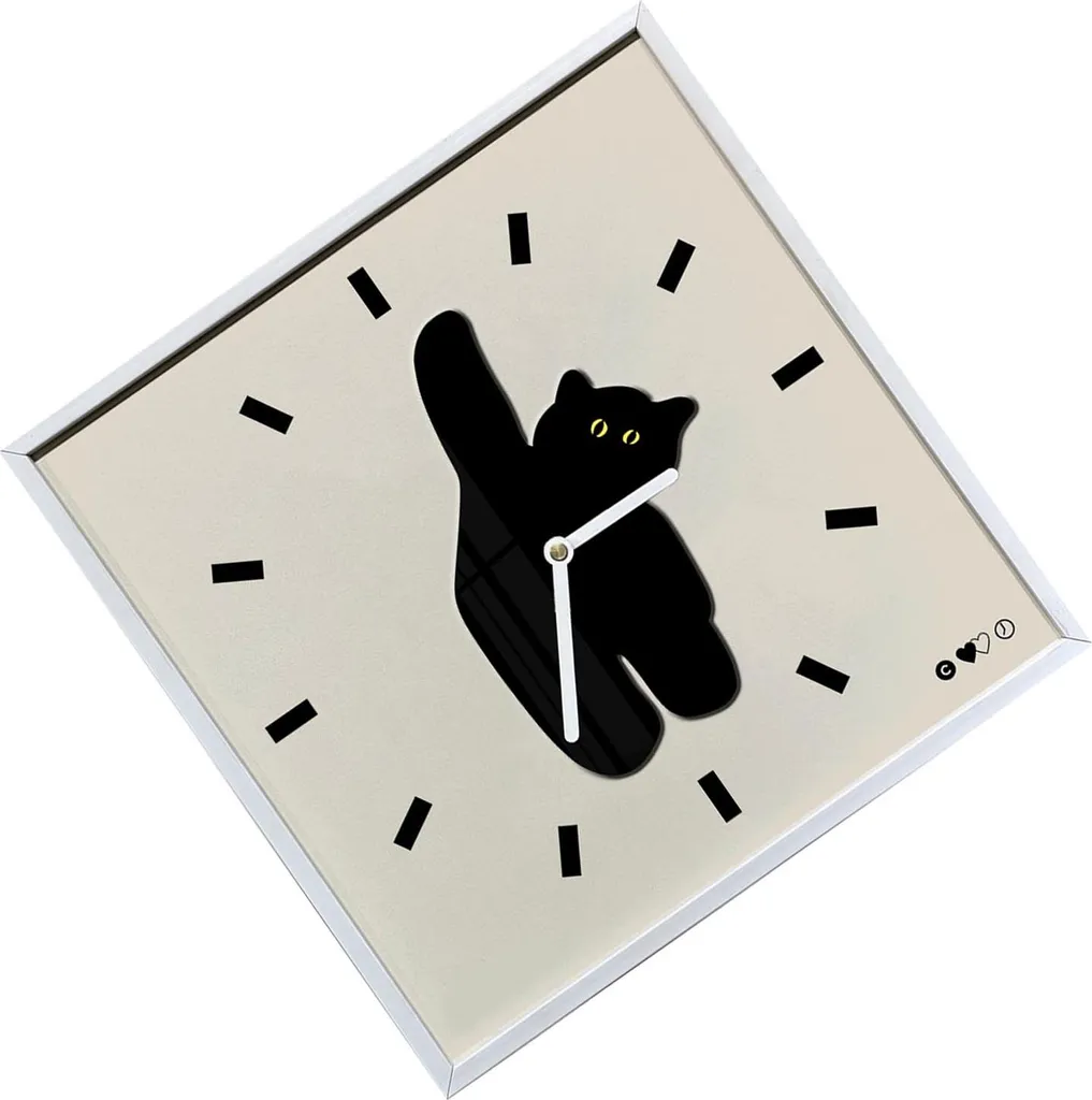 Horloge murale pour chambre d'enfant chat silencieuse 30cm sans bruit