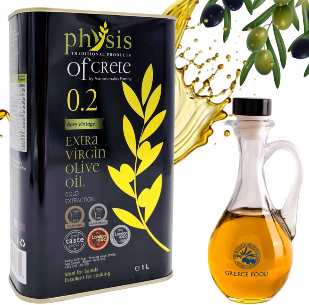 Physis of Crete Olivenöl 1L + 250 ml Flasche – Extra Produktbild 