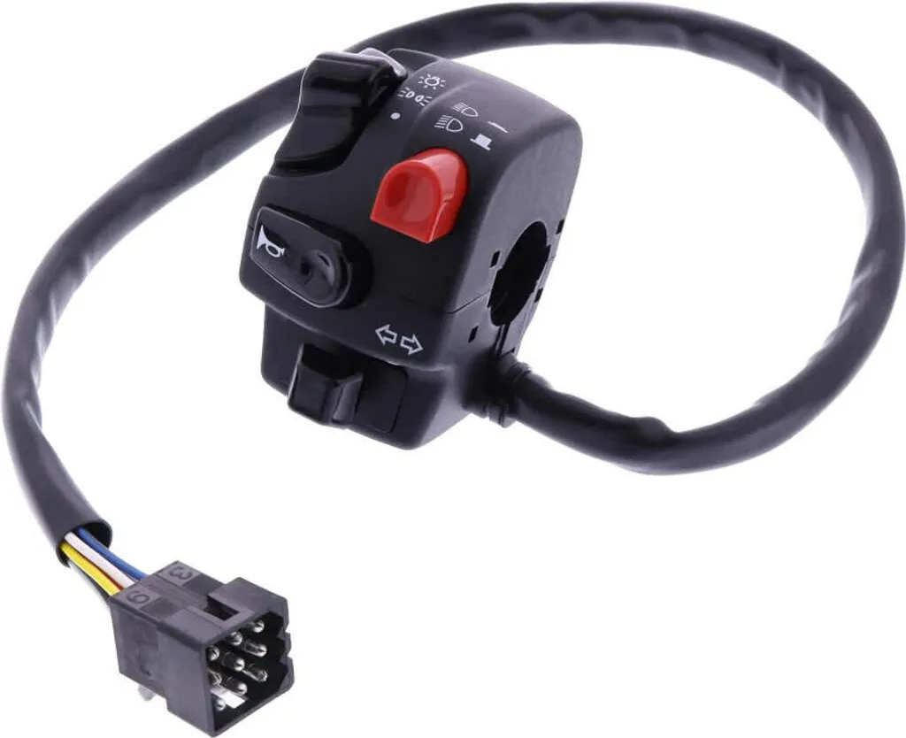 Devio Luci Moto Domino 0060AA.9A.04-04 Sinistro con Cablaggio Molex