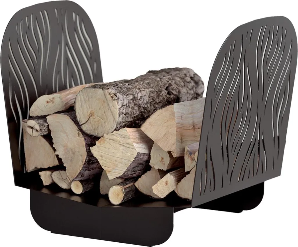 Range bûches Serena THIRARD noir en acier : fini le bois en désordre