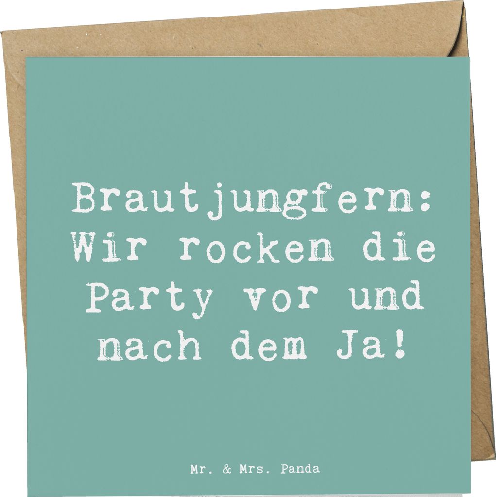 Mr. & Mrs. Panda Grußkarte Spruch Brautjungfern Party - Meeresbrise - Geschenk, Dankbarkeit, doppelkarte, Vorfreude, faltkarte, Heirat, Unterstüt...