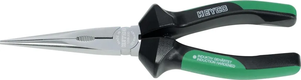 HEYCO Pinza a becchi tondi dritta Lunghezza: 160 mm verde/nero
