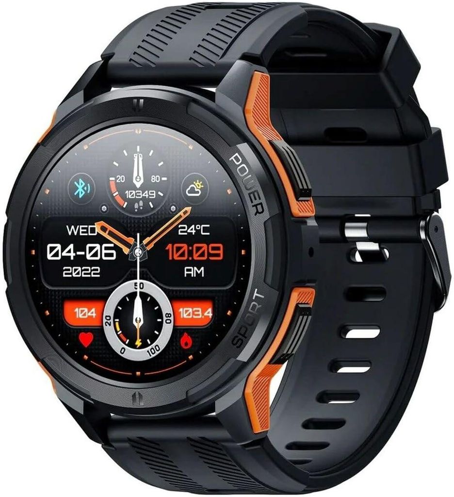 OUKITEL Smartwatch BT10 Rugged Outdoor mit AMOLED-Display 1.43 Inch, Pulsoximeter, 100+ Sportmodi, BT 5.2, IP68