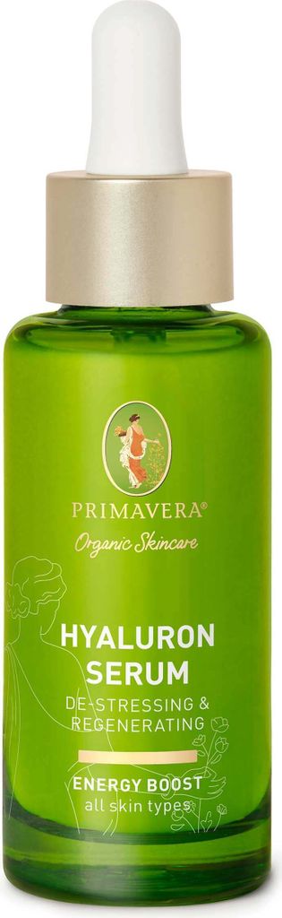 PRIMAVERA Hyaluron Serum De-Stressing and Regenerating 30ml - Vegan Natural Cosmetics
