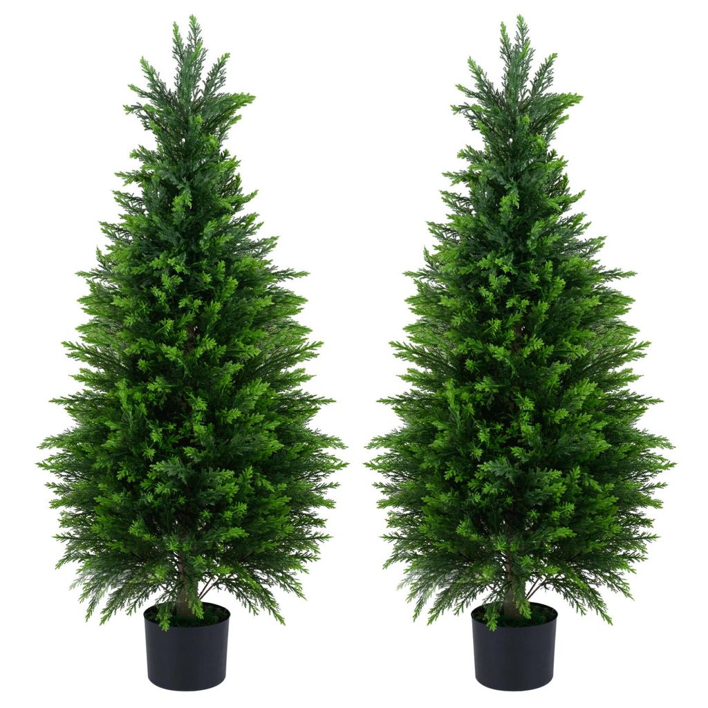 COSTWAY, sada 2 ks umelých cédrov, 120 cm, umelá cédrová Obrázok produktu 