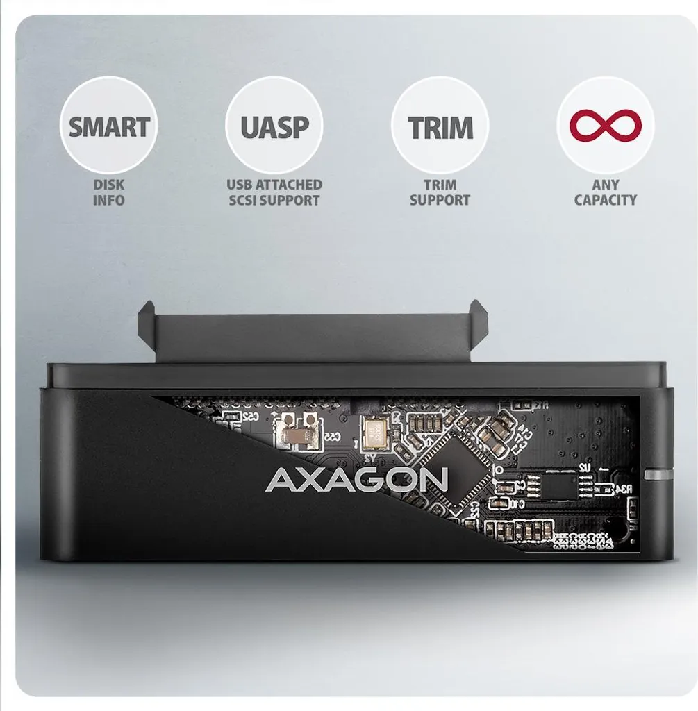 Adaptateur Disque Dur USB-C 10Gbps pour SSD 2.5 et HDD 3.5 AXAGON ADSA-FPX