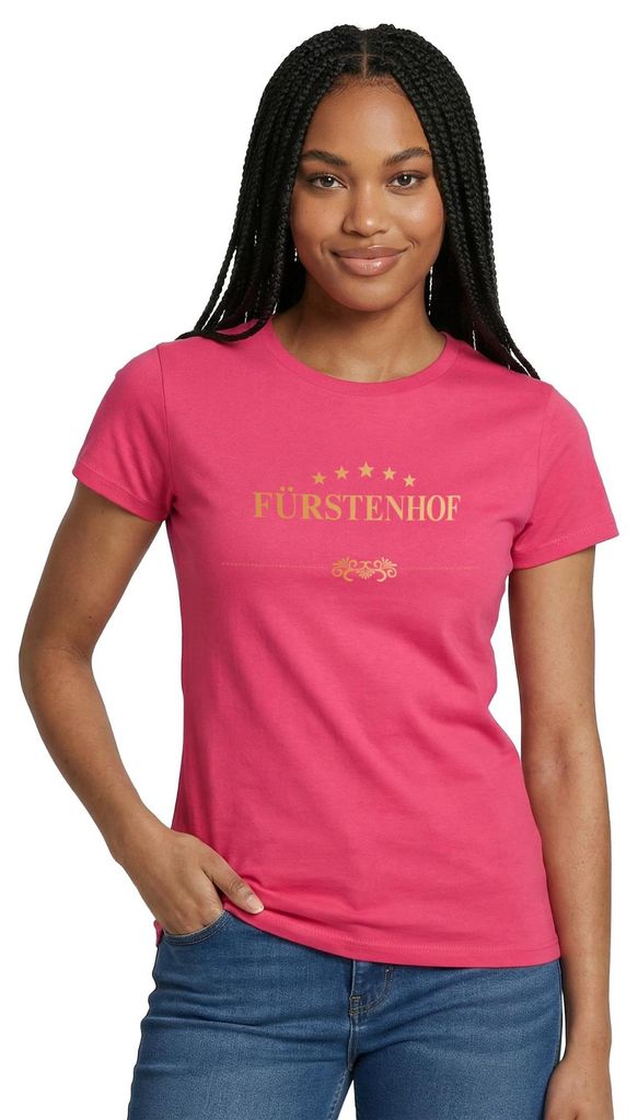 Spreadshirt Sturm Der Liebe Hotel Fürstenhof Logo Wappen Frauen T-Shirt, M, Azalea