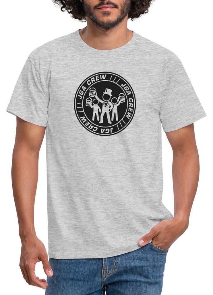 Spreadshirt JGA Männer | JGA Crew Männer T-Shirt, 3XL, Grau meliert