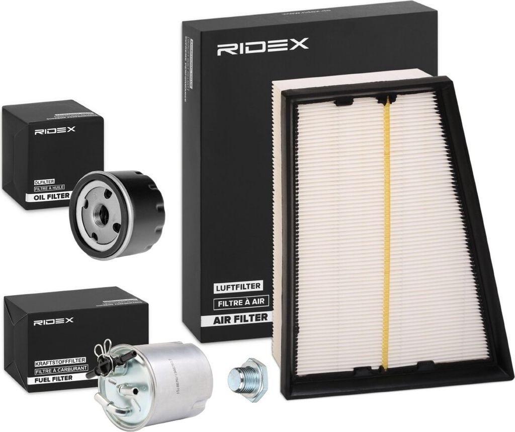 RIDEX Filterset Inspektionspaket Filtersatz für RENAULT CLIO II (BB0/1/2, CB0/1/2) SCÉNIC II (JM0/1) MEGANE II Coupé-Cabriolet (EM0/1)