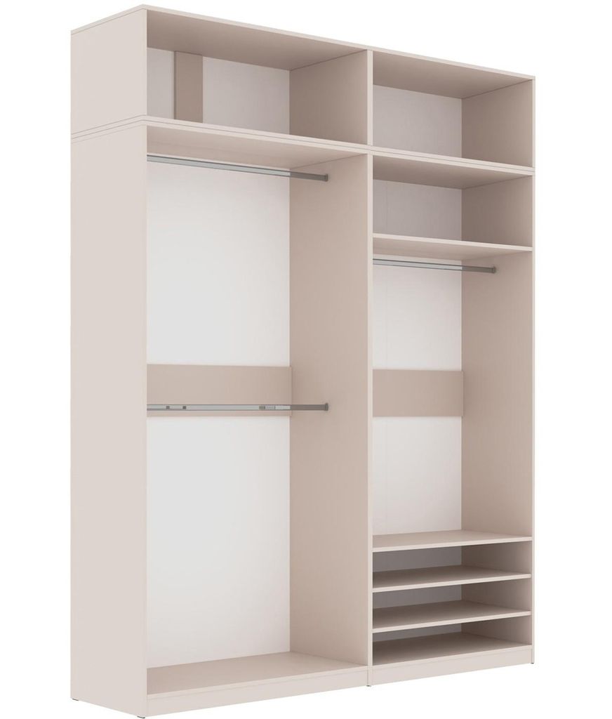 Marmex TRES K/N, Hochschrank ohne Türen mit Aufsätzen 180x246x51, graubeige cashmere