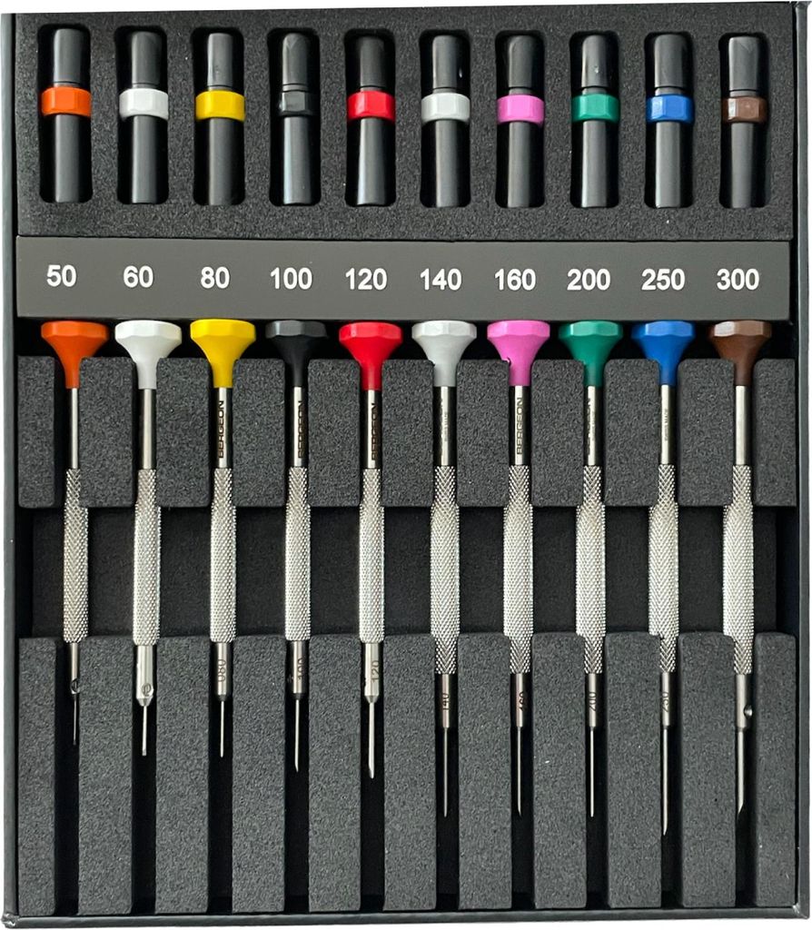 Ensemble de 10 Tournevis Bergeon 30081-AC10 INOX pour Image du produit 