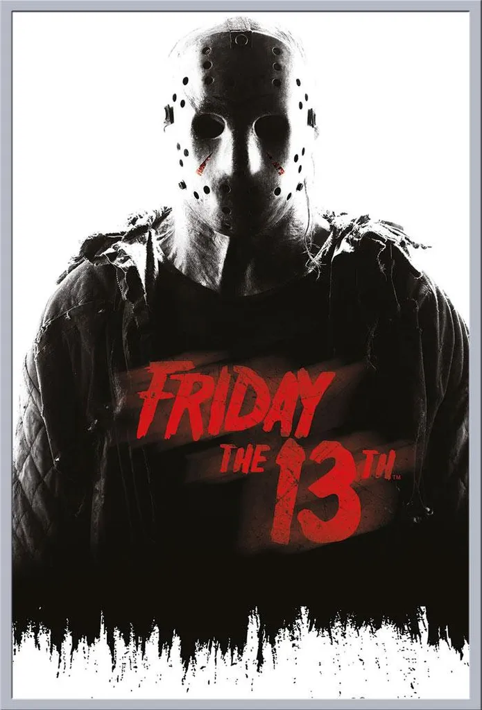 Cadre avec Poster Vendredi 13 Jason Voorhees Shinsuke Argenté 61x91,5 cm