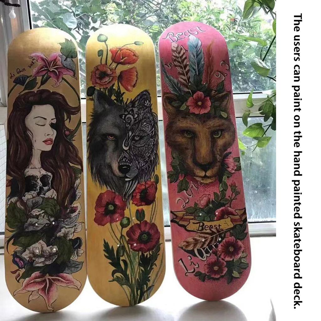 Anneome Blank Skateboard Deck 3er Set - Roh Aus Ahornholz Zum DIY Bemalen