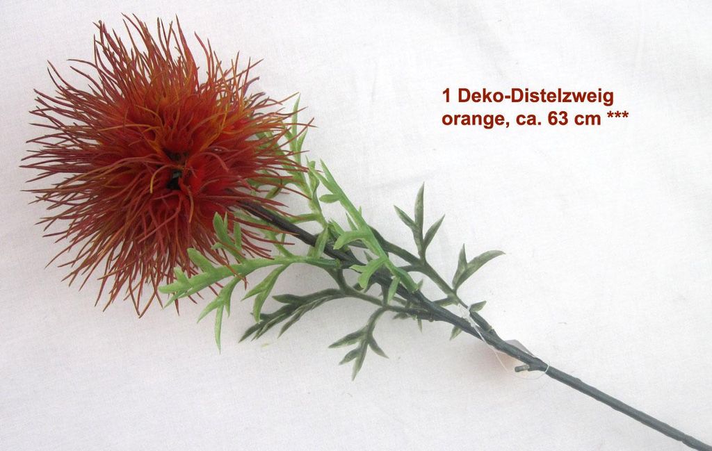 1 Deko-Distelzweig orange ca. 63 cm