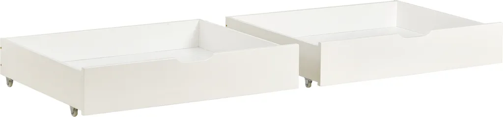Fortuna Lai Lot de 2 Tiroirs de Lit à Roulettes Blancs 93x67x17 cm