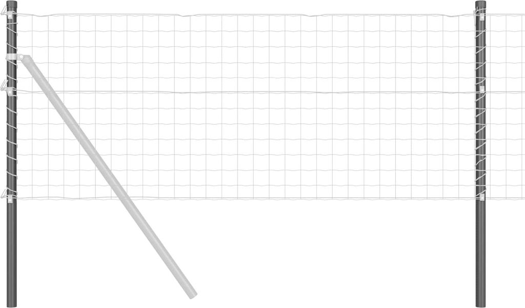 vidaXL Zaunpfosten 2 pcs Grau 90 cm Pulverbeschichteter Stahl