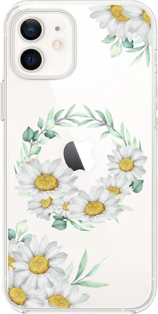 Cover iPhone 12 Mini Silicone TPU Trasparente Anti-Ingiallimento Fiori