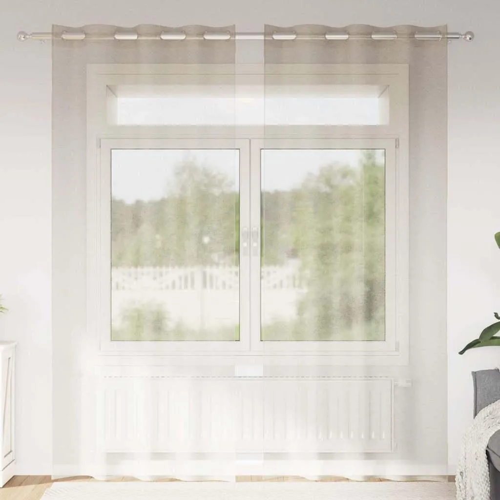 Set 2 Tende Voile Sabbia 260x140 cm | Tenda Leggera Poliestere