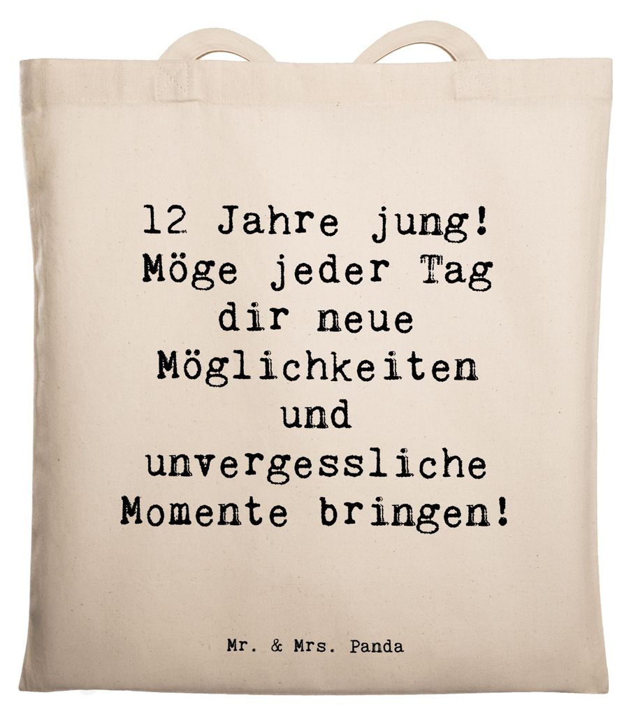 Mr. & Mrs. Panda Schultasche Spruch 12. Geburtstag - Transparent - Geschenk, Happy Birthday, Teenager, Meilenstein, Kindergeburtstag, Geburtstagsgl...
