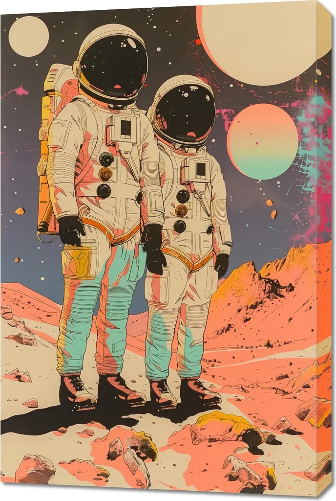Quadro Tela Spazio NASA - Cosmonauti 60x90 cm High-Res