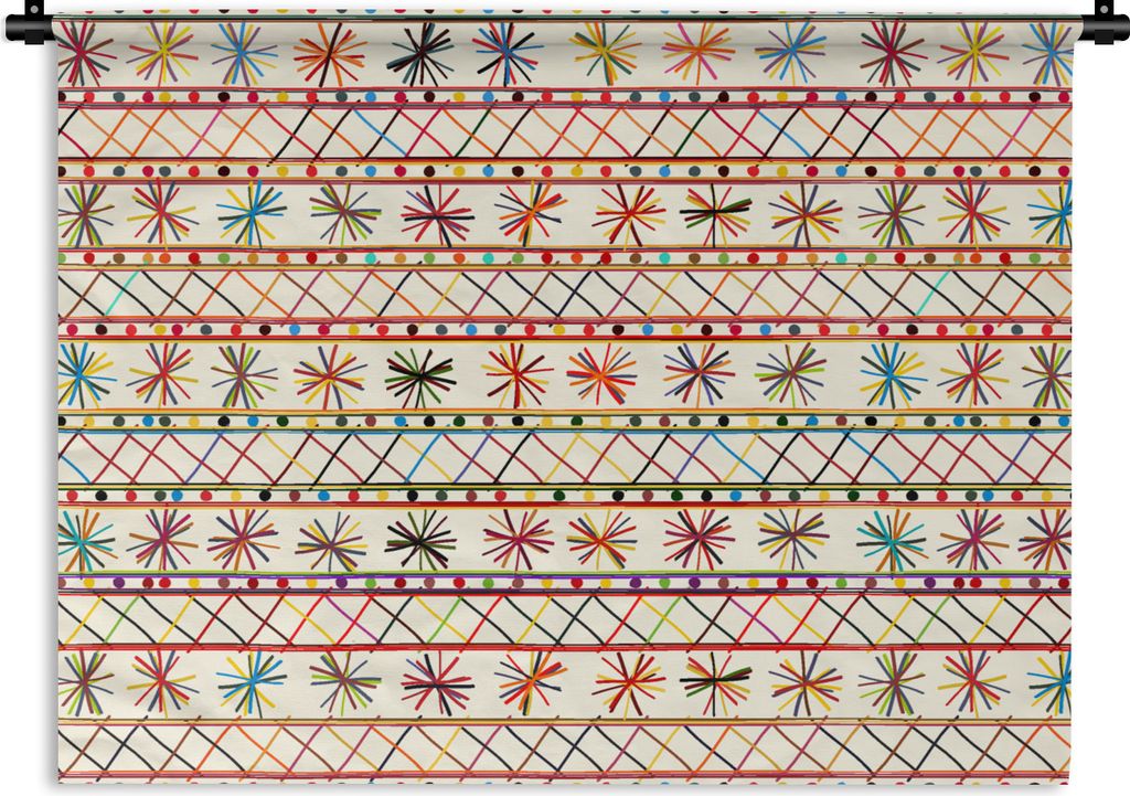 MuchoWow Wandteppich Wandbehang Regenbogen - Südamerika - Muster 60x45 cm Tapisserie Dekoration Wandtuch - Das Schlafzimmer