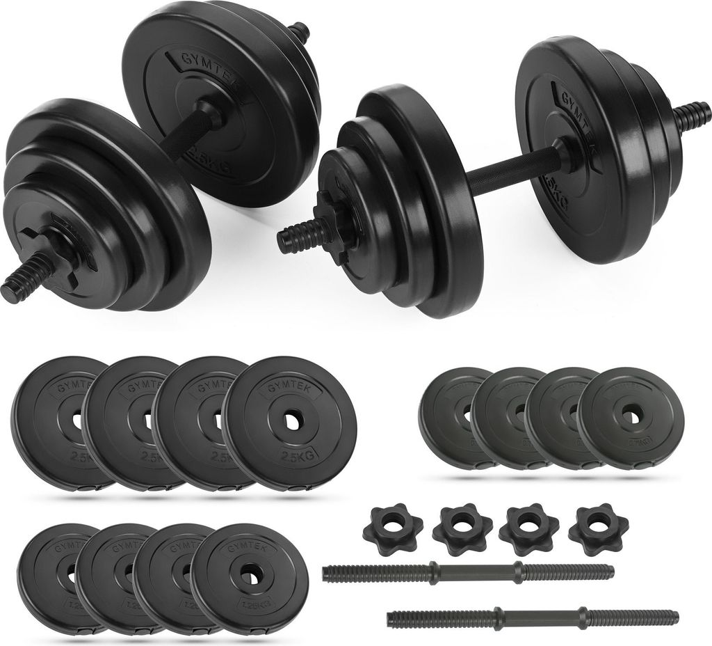 Gymtek sada činek 20kg - 2x rukojeti činek - 4x 2,5kg, 4x Obrázek produktu 1