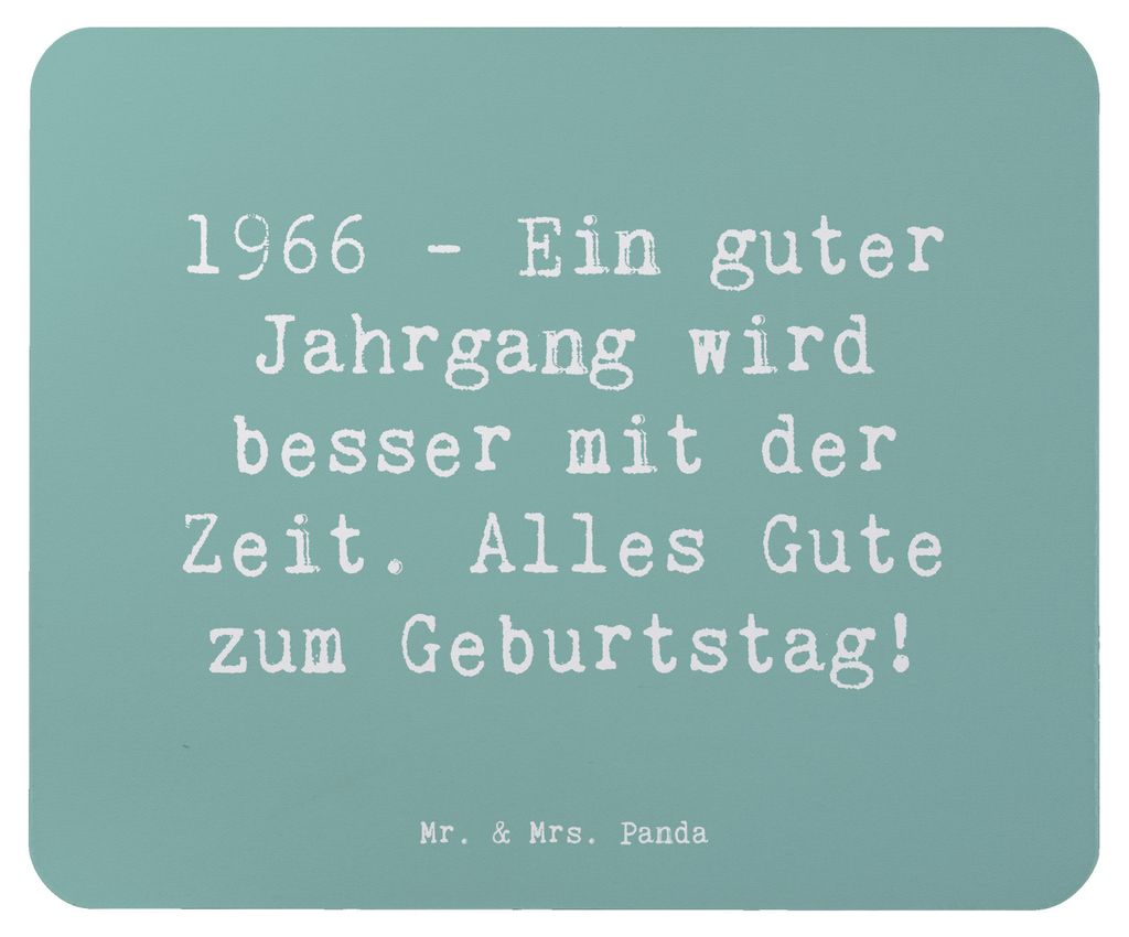 Mr. & Mrs. Panda Mouse Pad Spruch 1966 Geburtstag - Meeresbrise - Geschenk, Jahrgang, Happy Birthday, computer mousepad, Alter, herzlicher Geburtst...
