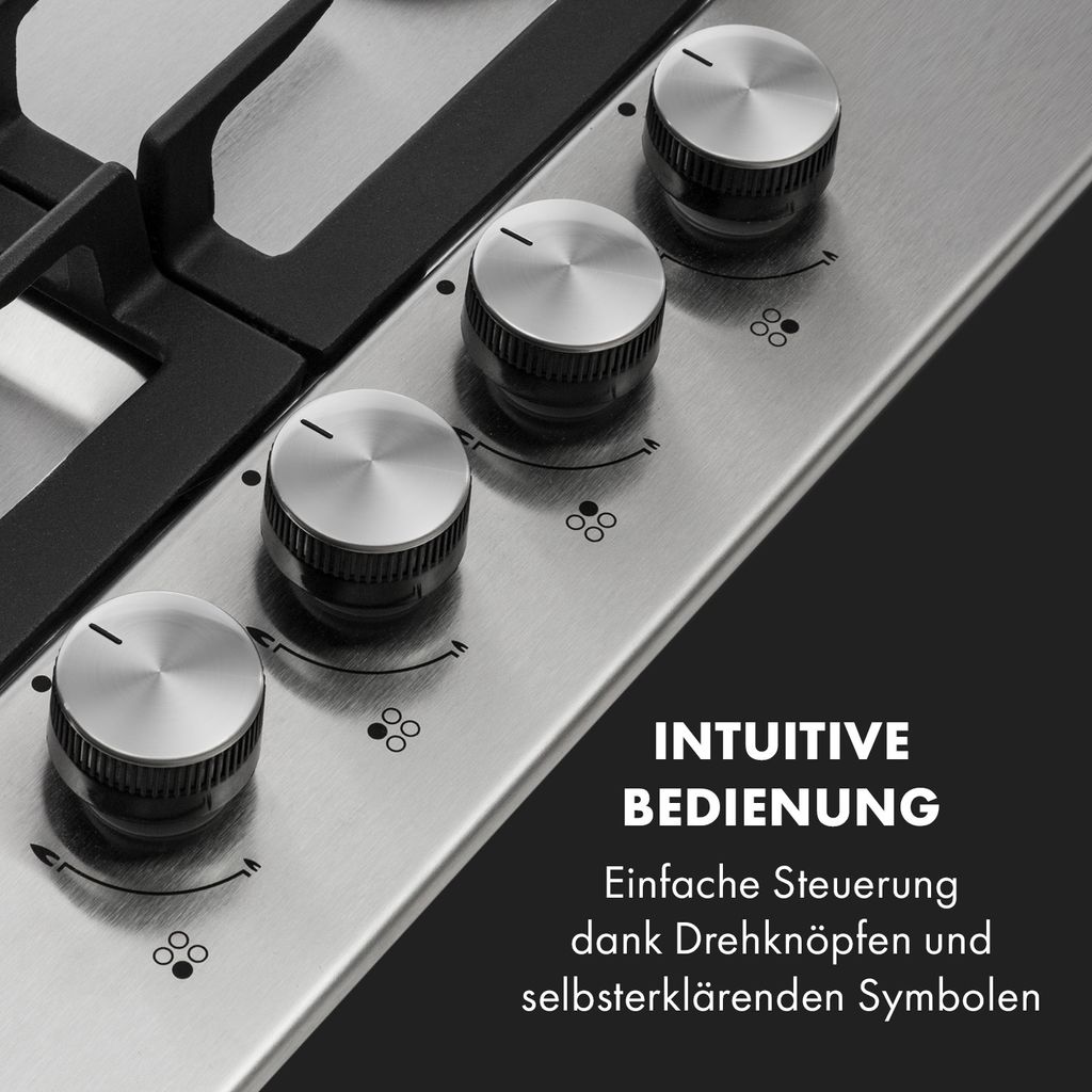 Klarstein Gasherd, Einbau-Gaskochfeld, Sabaf-Brenner, Produktbild 4